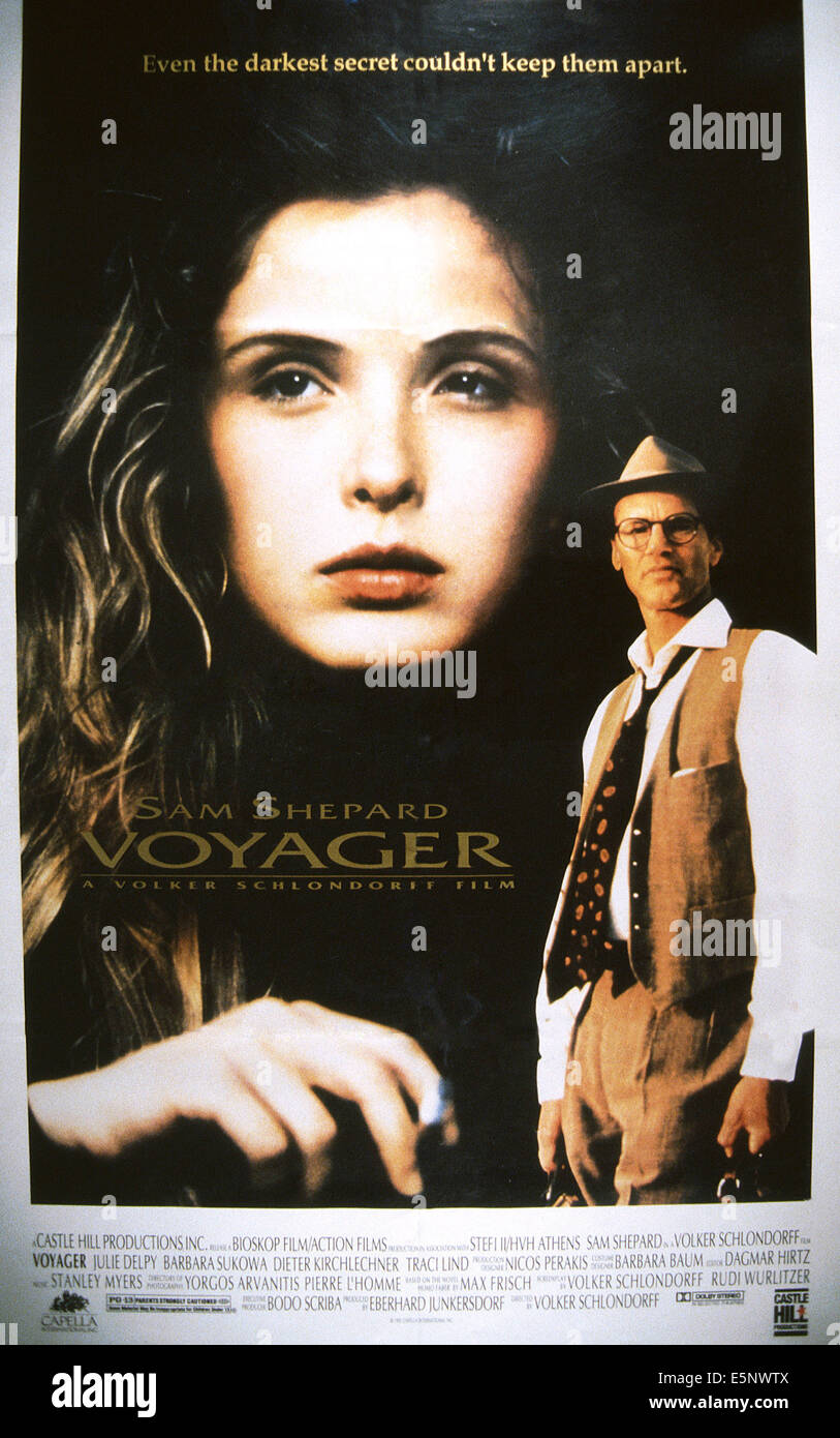 VOYAGER, (aka homo faber), de nous poster, de gauche à droite : Julie Delpy, Sam Shepard, 1991, © Château Hill/avec la permission d'Everett Collection Banque D'Images