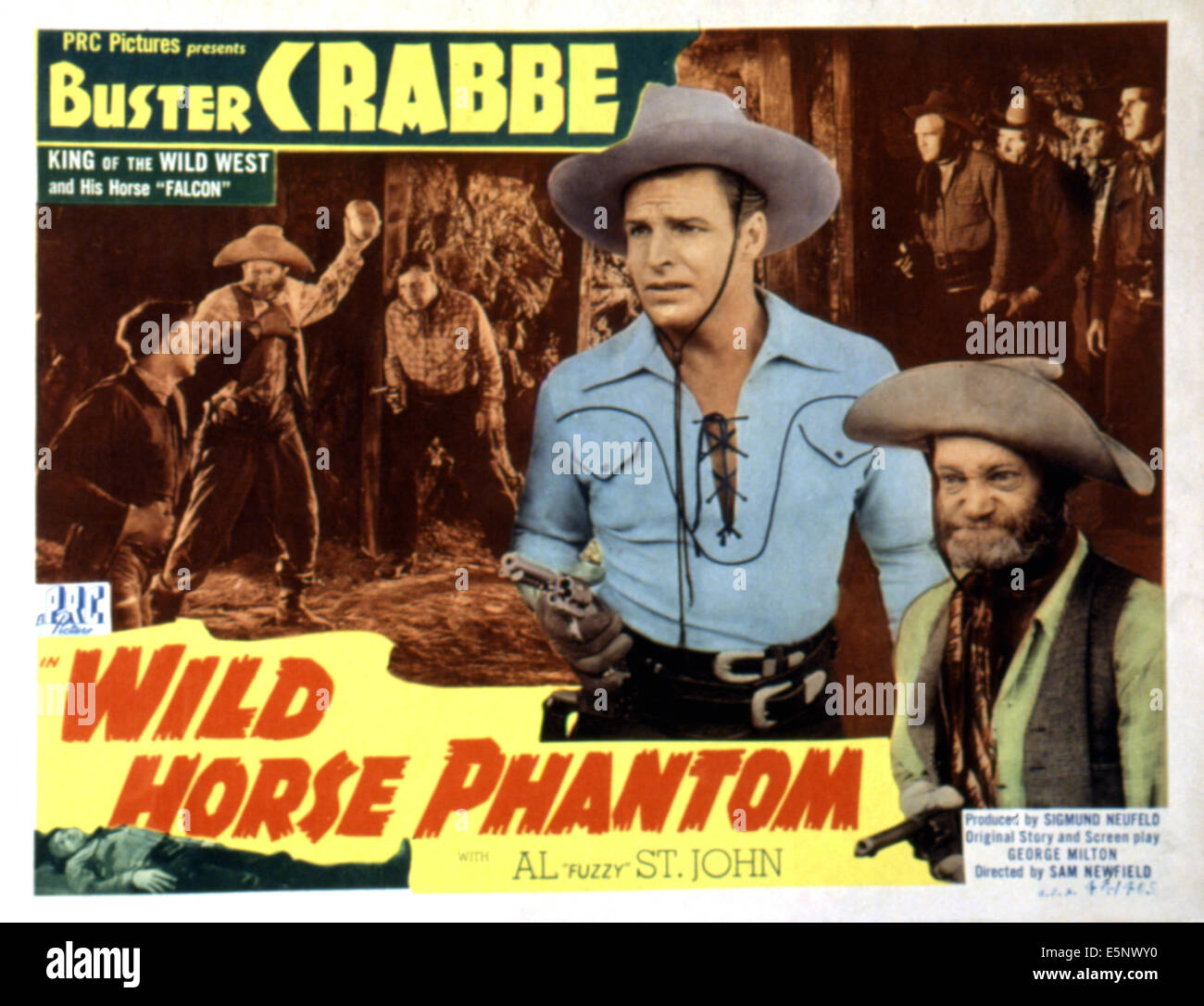 WILD HORSE PHANTOM, Buster Crabbe, Al St. John, 1944 Banque D'Images