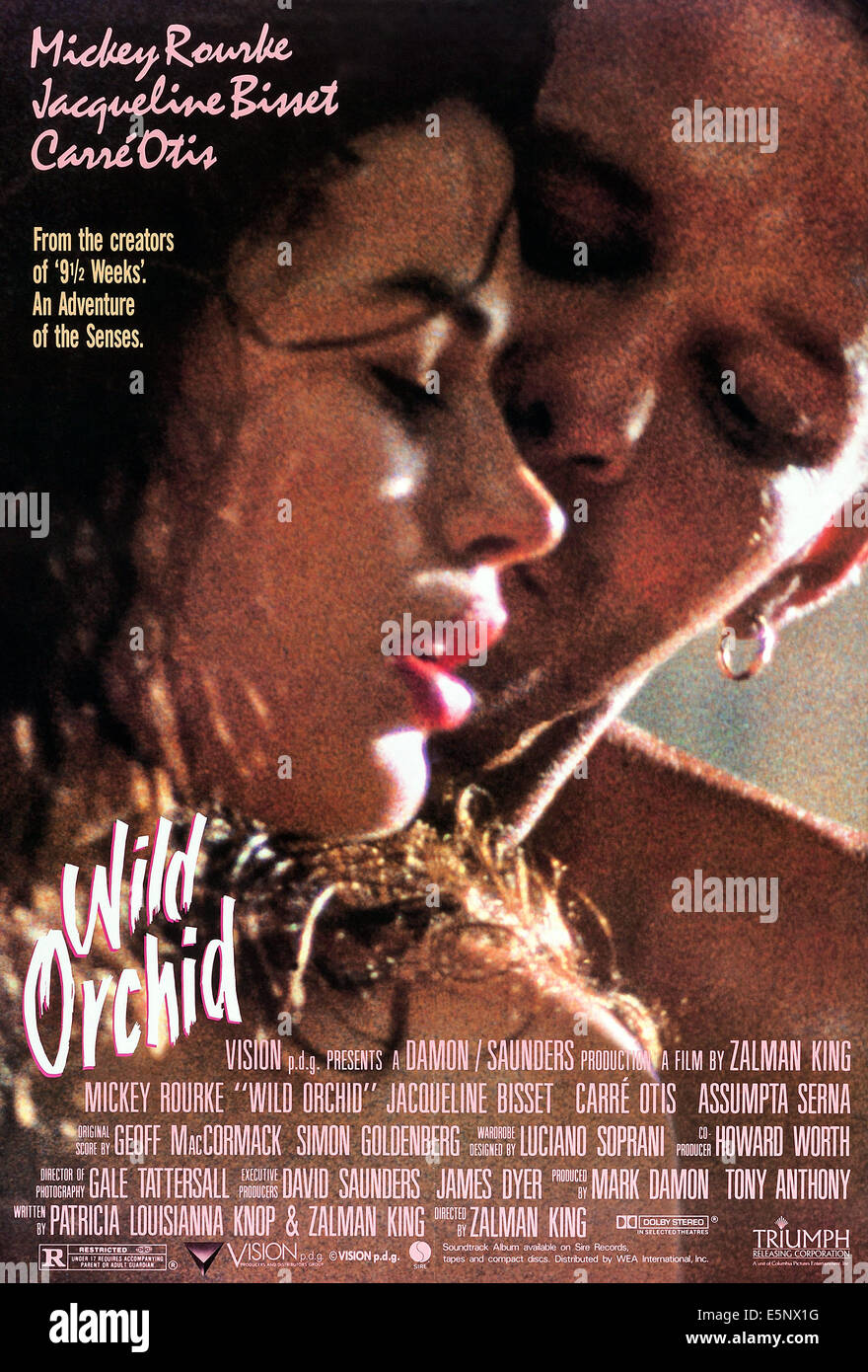 WILD ORCHID, US poster, de gauche : Carre Otis, Mickey Rourke, 1989, © triomphe la libération/avec la permission d'Everett Collection Banque D'Images