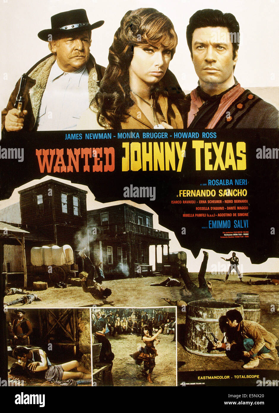 JOHNNY VOULAIT TEXAS, US poster, en haut de gauche à droite : Fernando Sancho, Rosalba Neri, James Newman, 1967 Banque D'Images