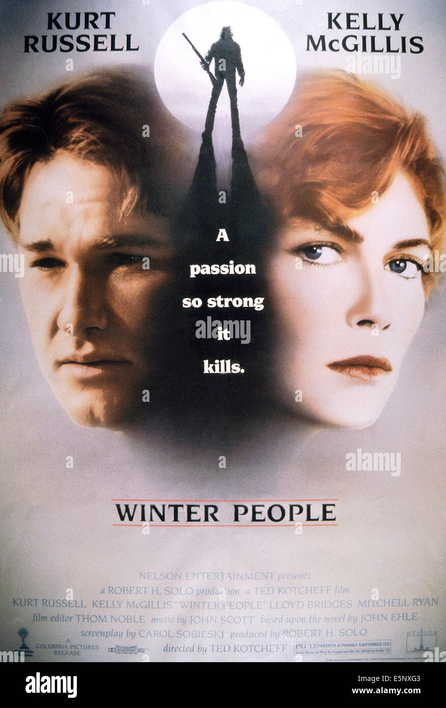 Les gens d'hiver, de nous poster, de gauche : Kurt Russell, Kelly McGillis, 1989, © Columbia/avec la permission d'Everett Collection Banque D'Images
