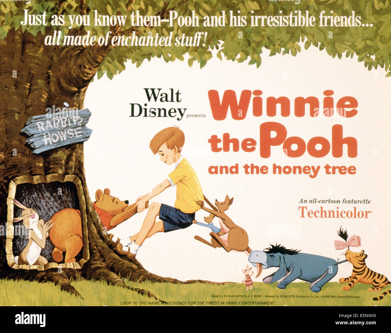 WINNIE L'OURSON ET L'arbre de miel, de nous poster, de gauche : Lapin, Winnie l'Ourson, Christopher Robin, Roo, bourriquet, Kanga, 1966 Banque D'Images