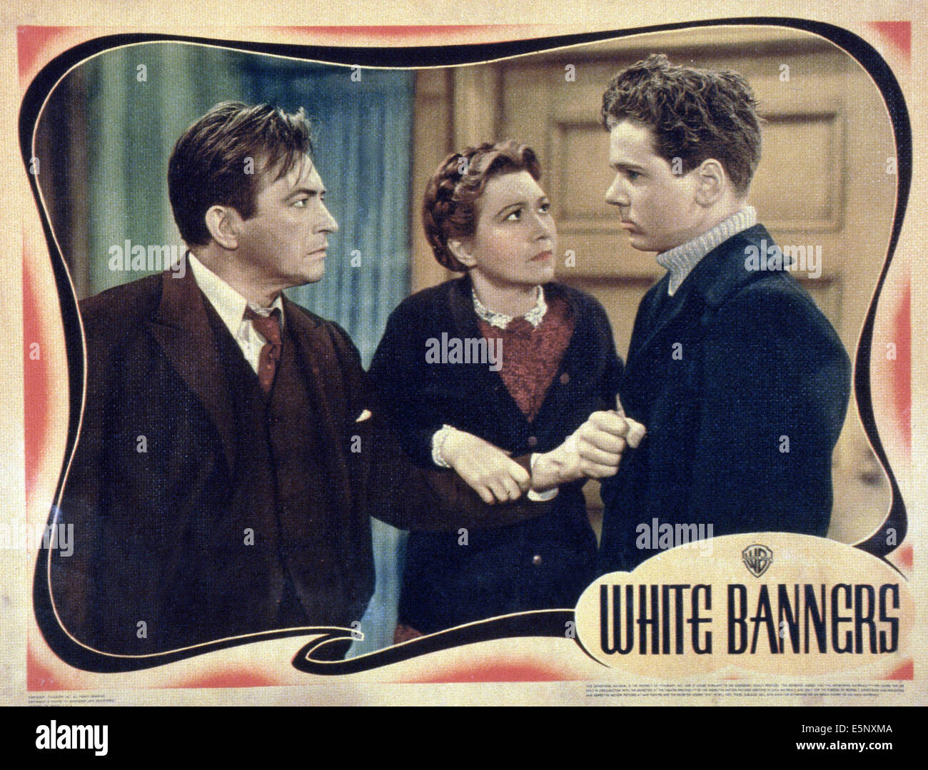 Bannières, lobbycard blanc Nous, de gauche à droite : Claude Rains, Fay Bainter, Jackie Cooper, 1938 Banque D'Images
