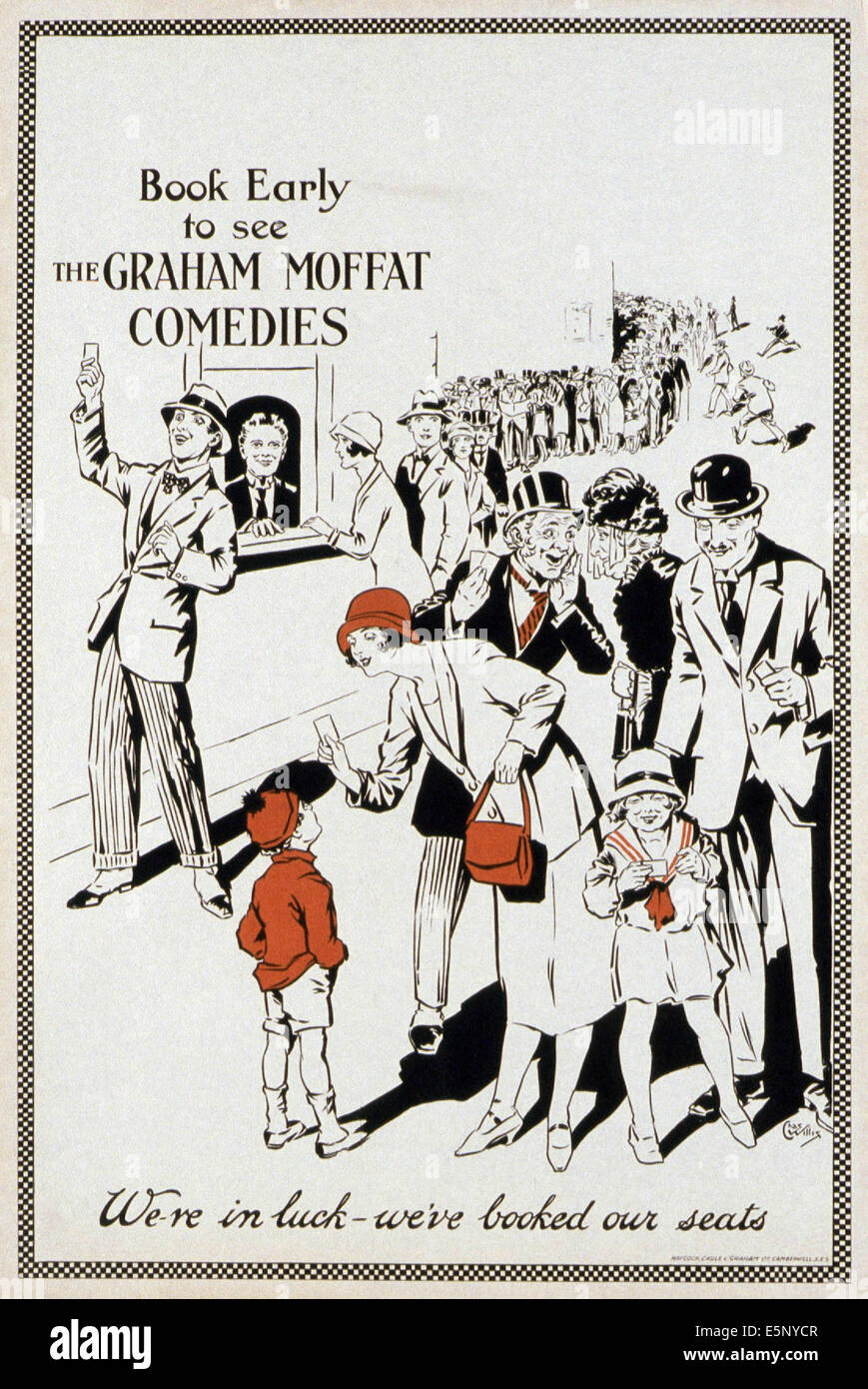 Affiche générique pour les films du comédien britannique Graham Moffat, 1930 Banque D'Images