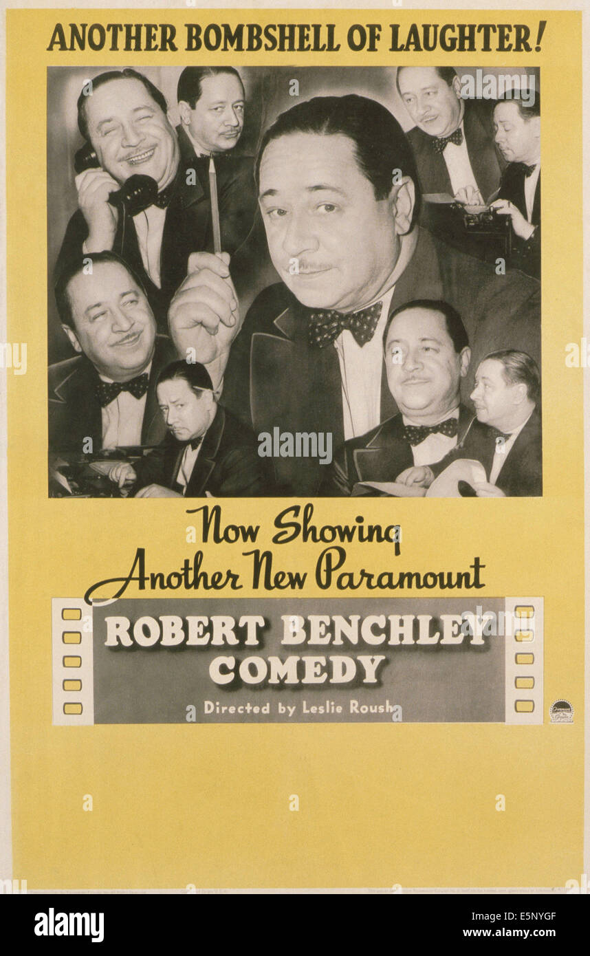 Post générique pour Robert Benchley le court métrage, 1930 Banque D'Images