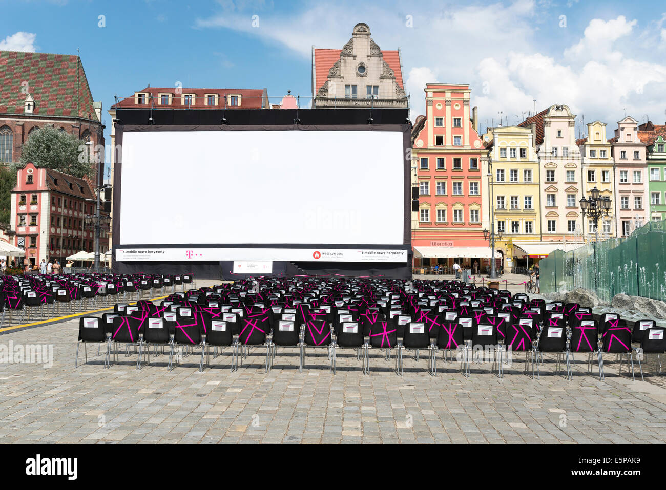 Cinéma vide avant la soirée dans le cadre du programme Nouveaux Horizons cinéma, la Pologne s'Art plus grand cinéma maison. Banque D'Images