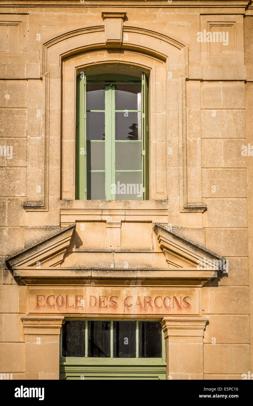 Ecole des garcons' entrée de l'école de garçons, Lacoste en Provence Banque D'Images