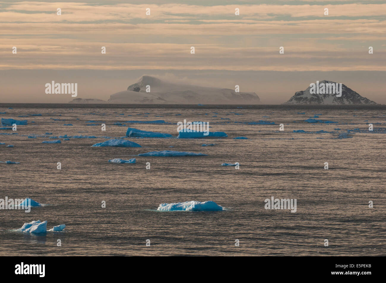 Moody lumière sur les icebergs et les glaciers, la Cierva Cove, péninsule antarctique, Chavdar Banque D'Images