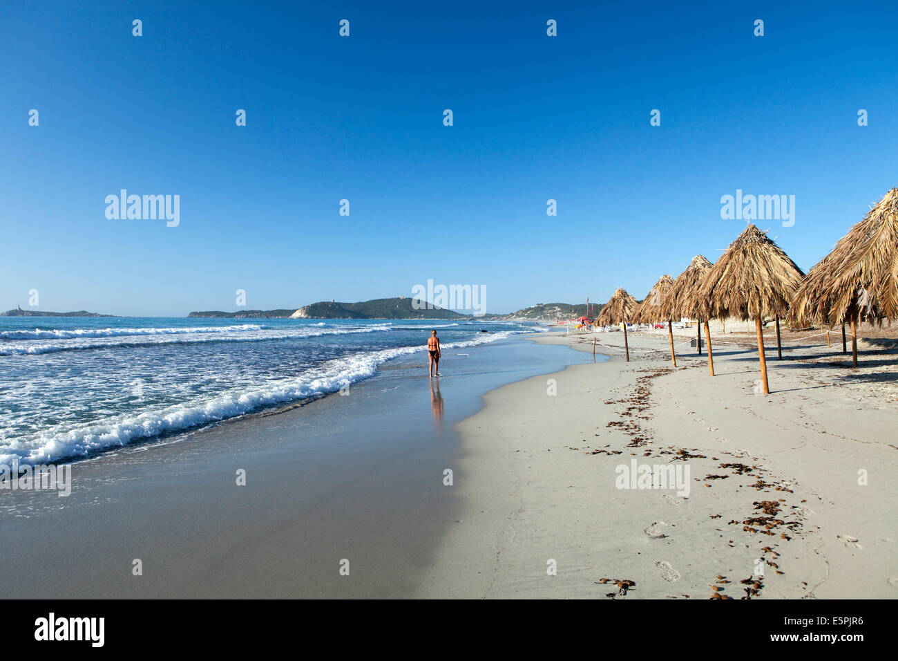 Plage de Villasimius, Province de Cagliari, Sardaigne, Italie, Méditerranée, Europe Banque D'Images
