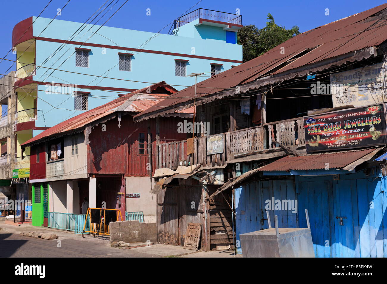 Maisons en Port Blair,Iles Andaman,Inde,Asia Banque D'Images