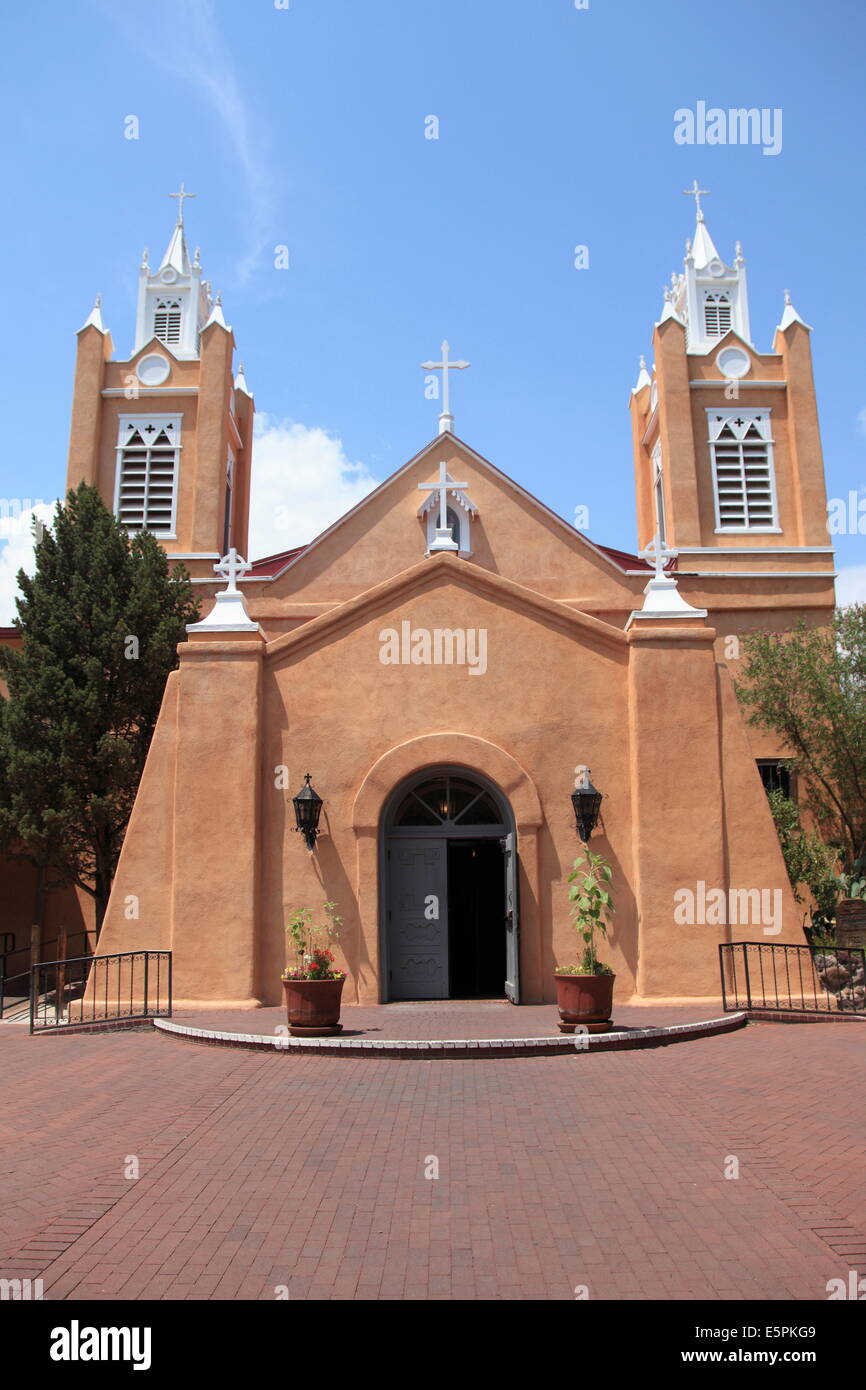 L'église San Felipe de Neri, Vieille Ville, Albuquerque, Nouveau Mexique, États-Unis d'Amérique, Amérique du Nord Banque D'Images