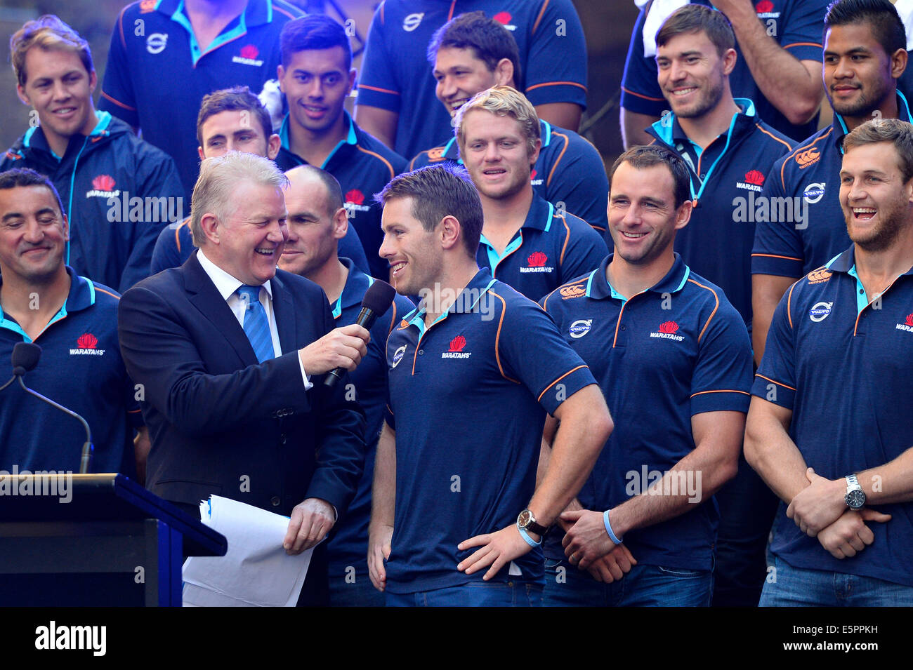 Sydney, Australie. Le 05 août, 2014. NSW Waratahs Rugby super réception officielle. Bernard Foley est demandé sur le match gagner coup de pied. Credit : Action Plus Sport/Alamy Live News Banque D'Images