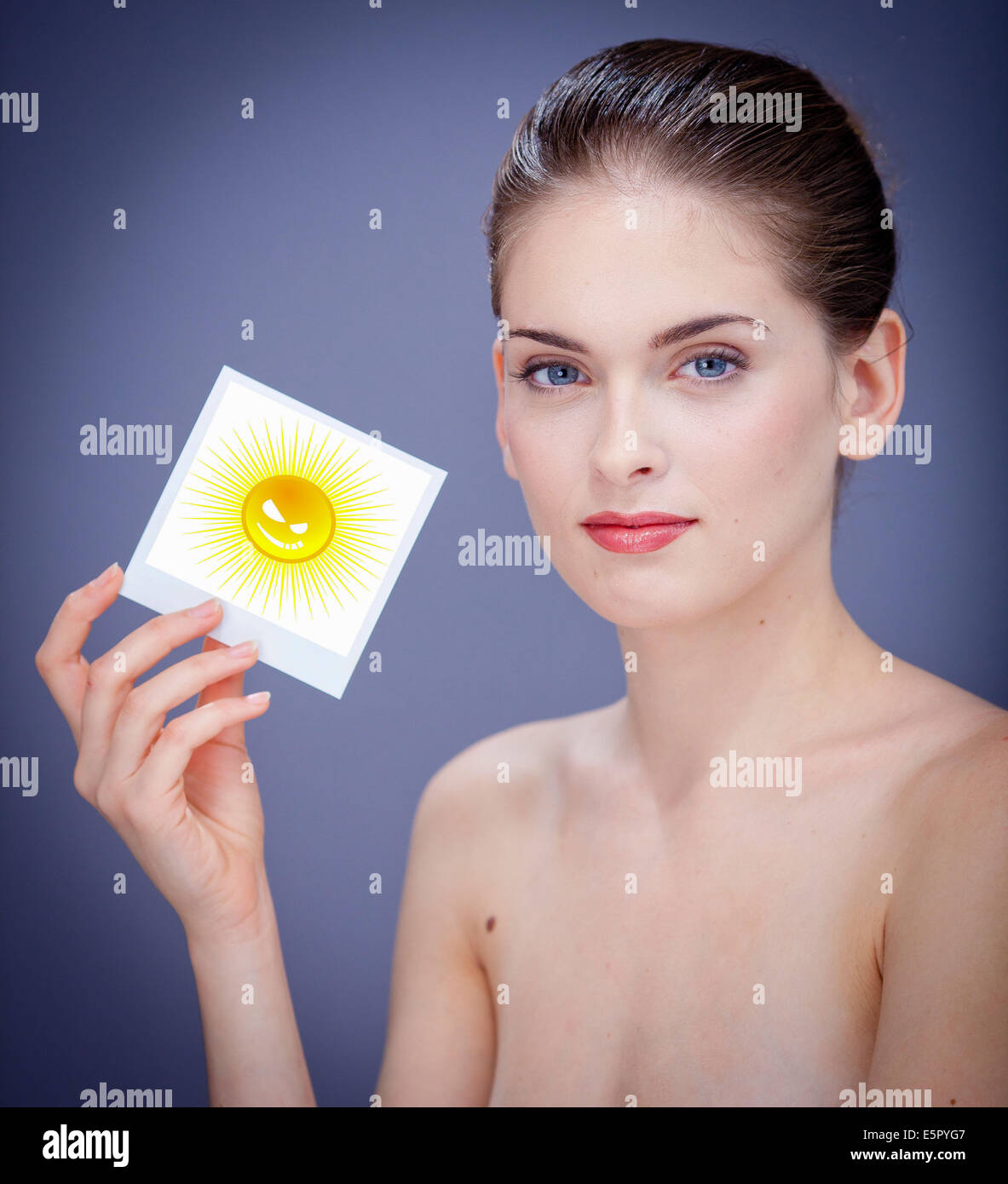 Image conceptuelle sur les dangers du soleil. Banque D'Images