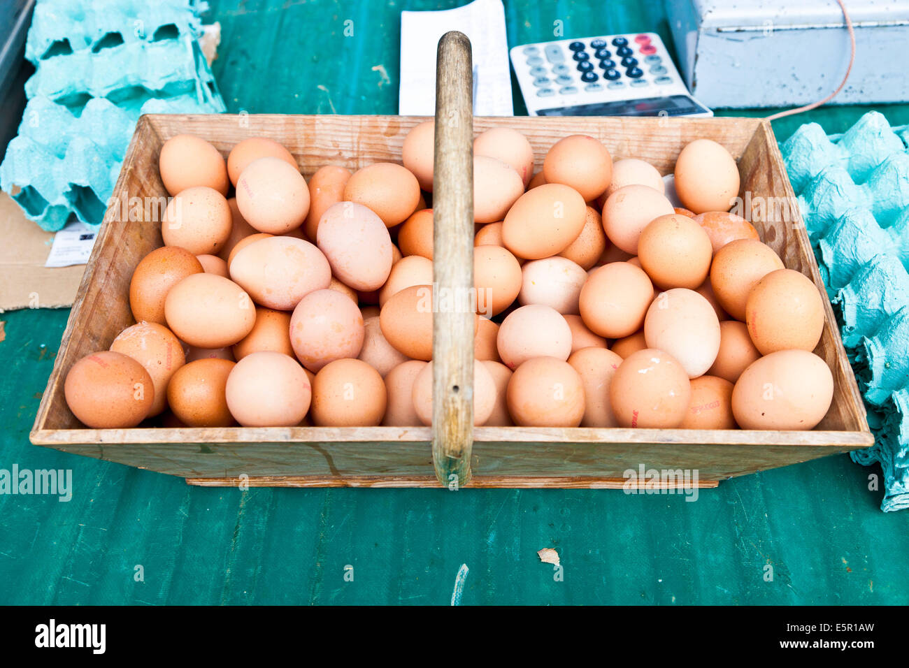 Oeufs dans un panier. Banque D'Images