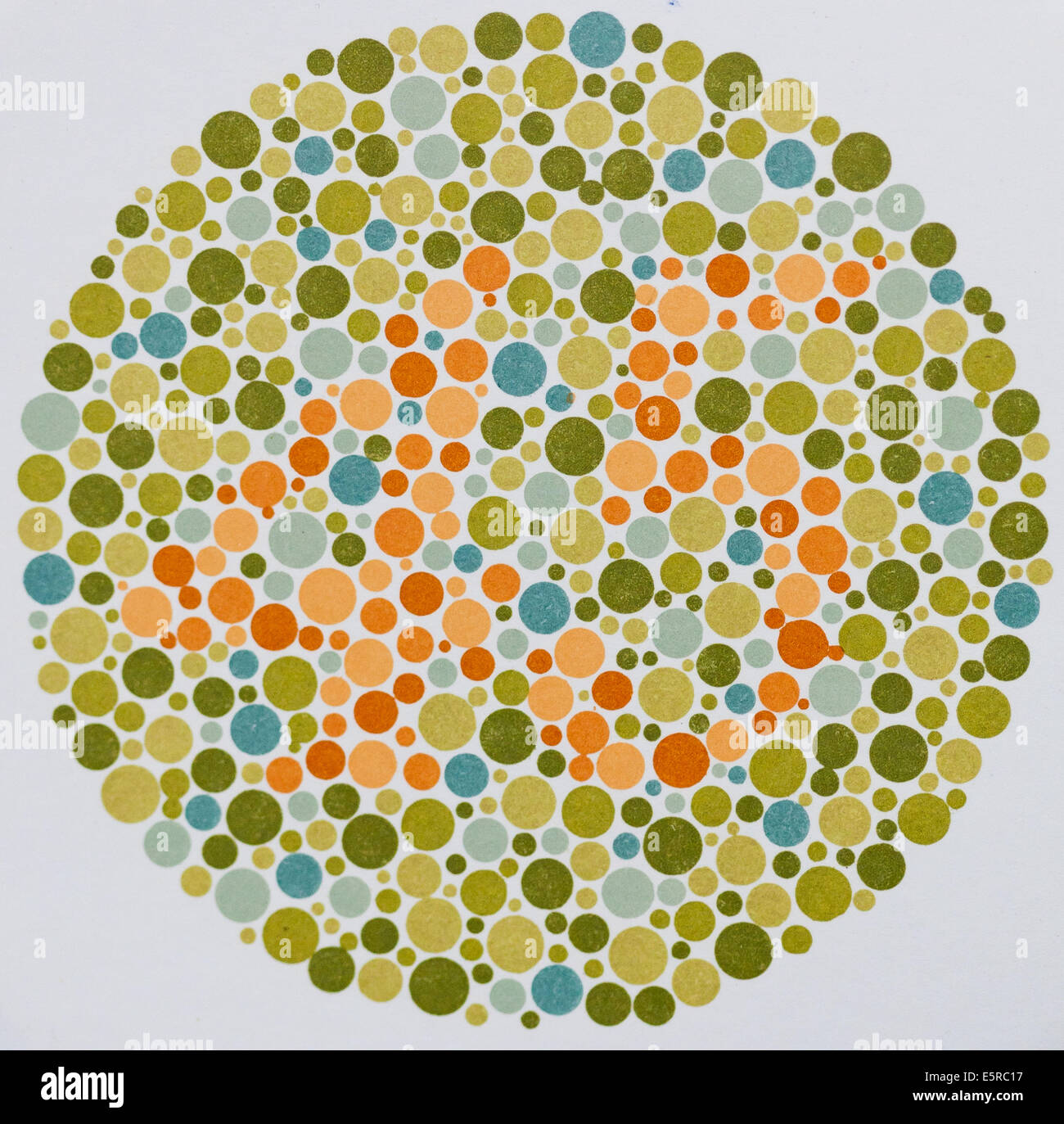 La vision des couleurs d'Ishihara, plaques d'essai utilisé pour le daltonisme le dépistage. Banque D'Images