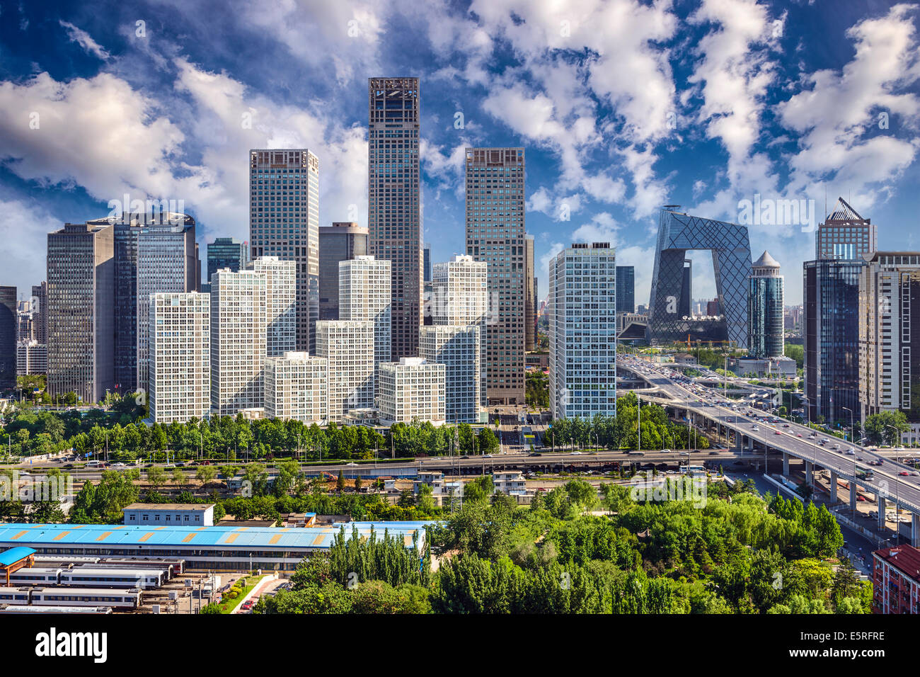 Beijing, Chine financial district paysage urbain. Banque D'Images