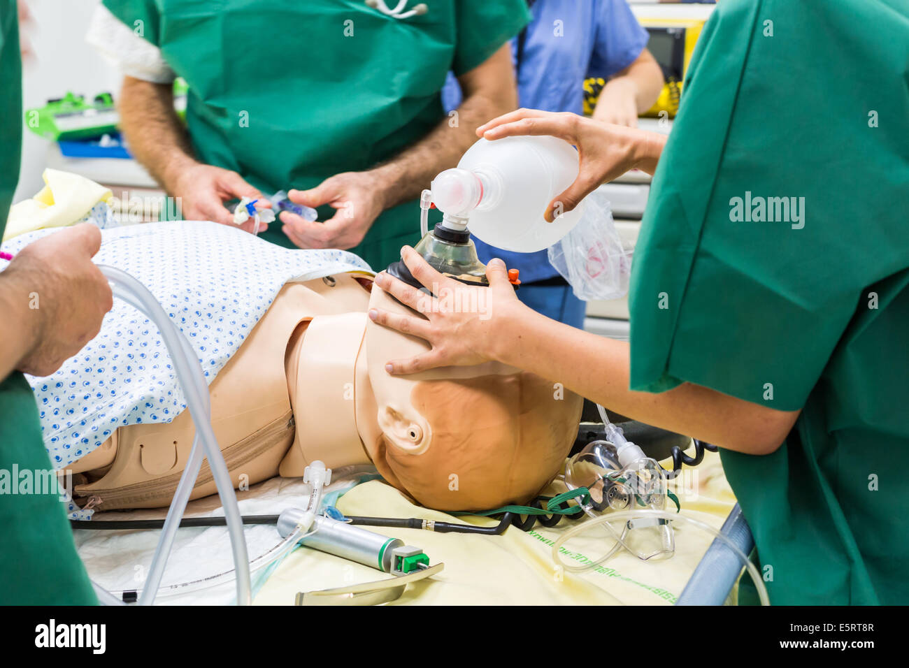 La formation des médecins, patients, simulateur SimMan® 3G, iLumens, Université Paris-Descartes plateforme. Banque D'Images