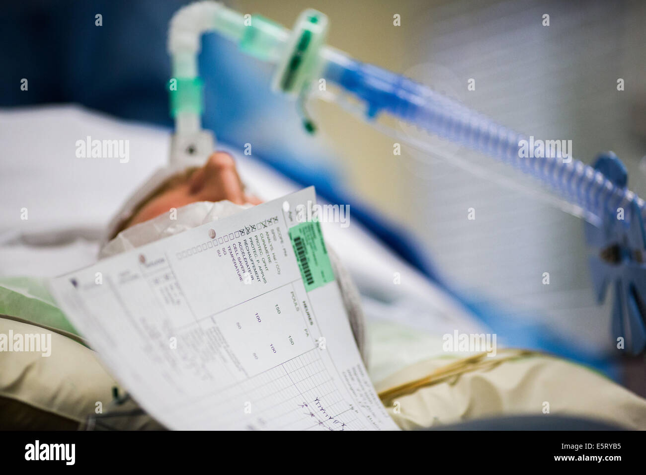 L'anesthésie générale, le suivi des patients. Banque D'Images