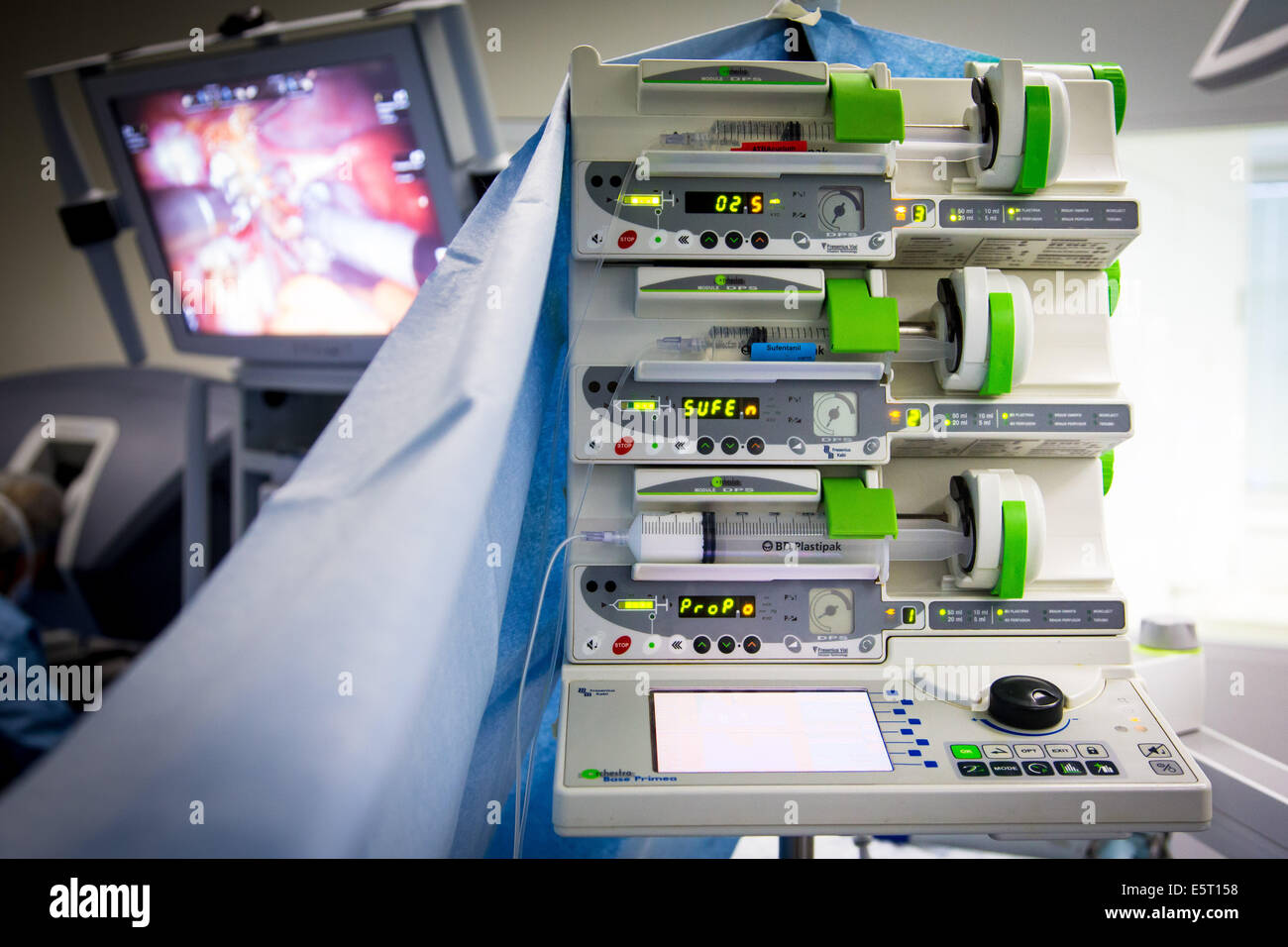 L'anesthésie générale émis par une pompe. Banque D'Images