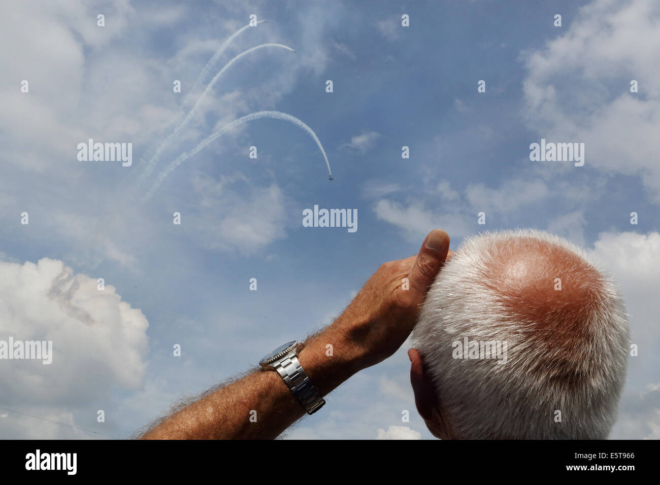 Vieil Homme à Farnborough . - Farnborough International Air Show 2014, UK Photo : pixstory Banque D'Images