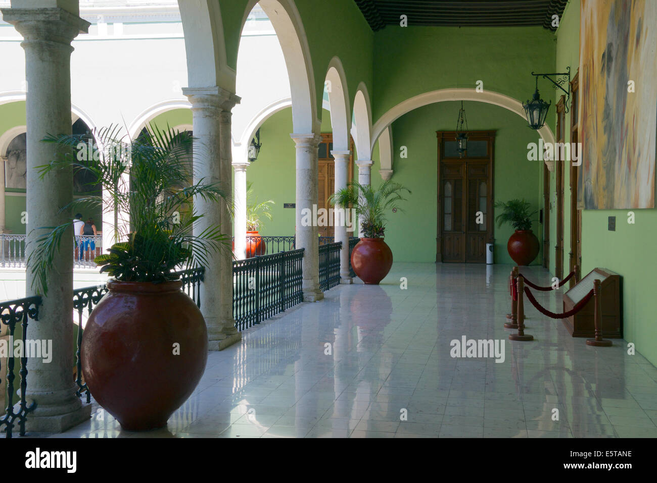 Véranda intérieur Palais des Gouverneurs de ville maintenant Merida Yucatan Mexique Banque D'Images