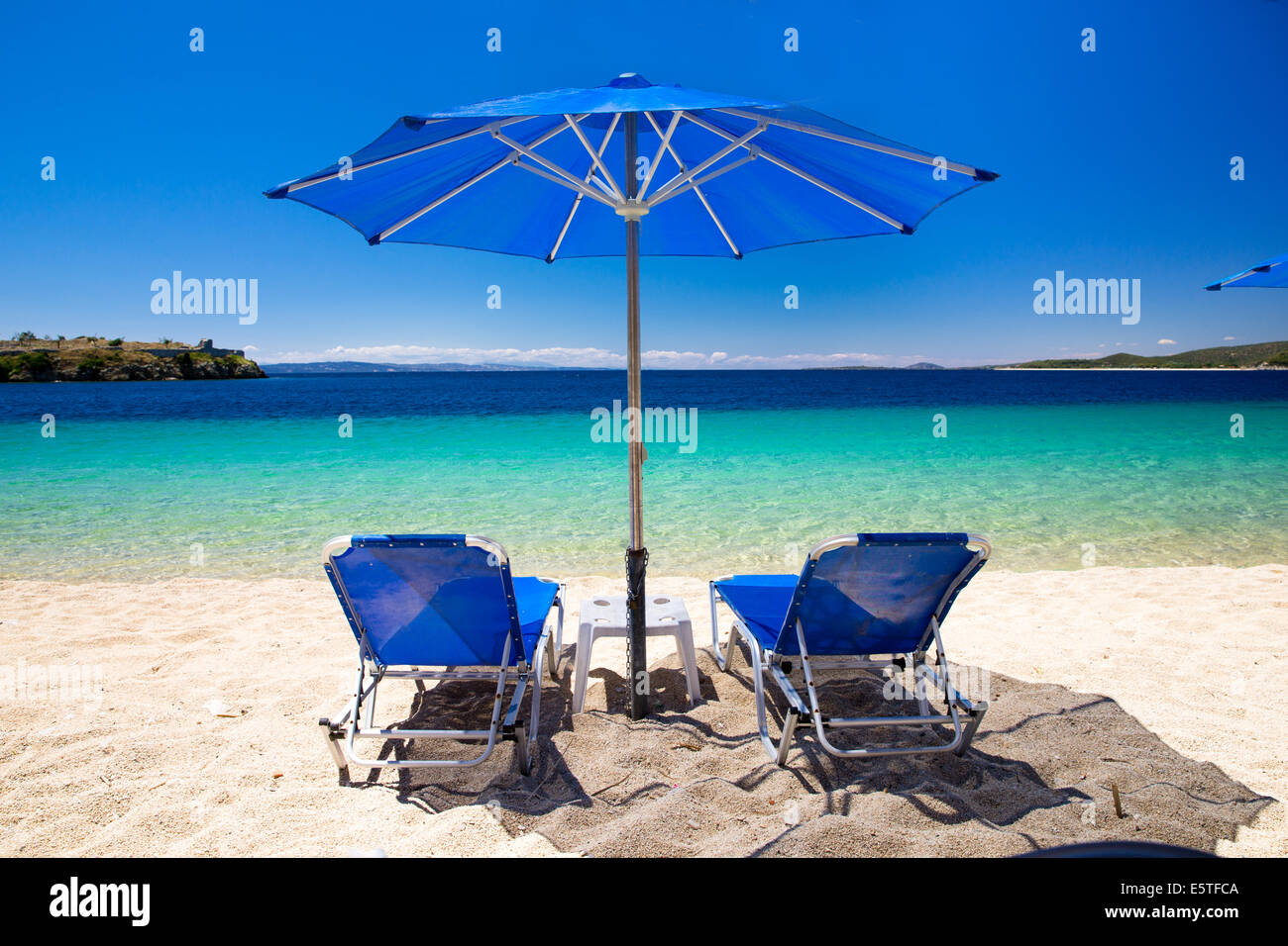 Plage d'or à la Grèce Banque D'Images