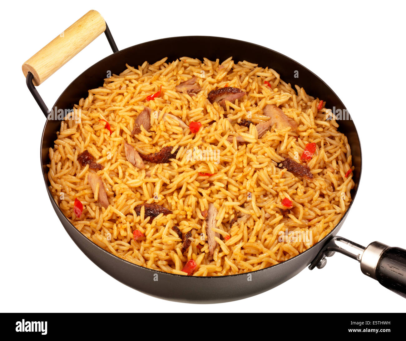 Les sautés au wok de riz de Pékin Banque D'Images