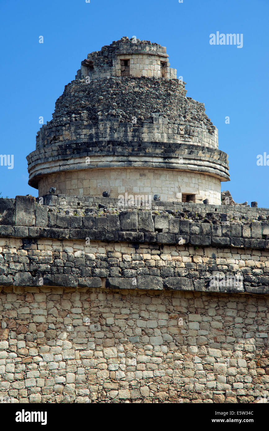 Observatoire ou El Caracol Chichen Itza Yucatan Mexique Banque D'Images