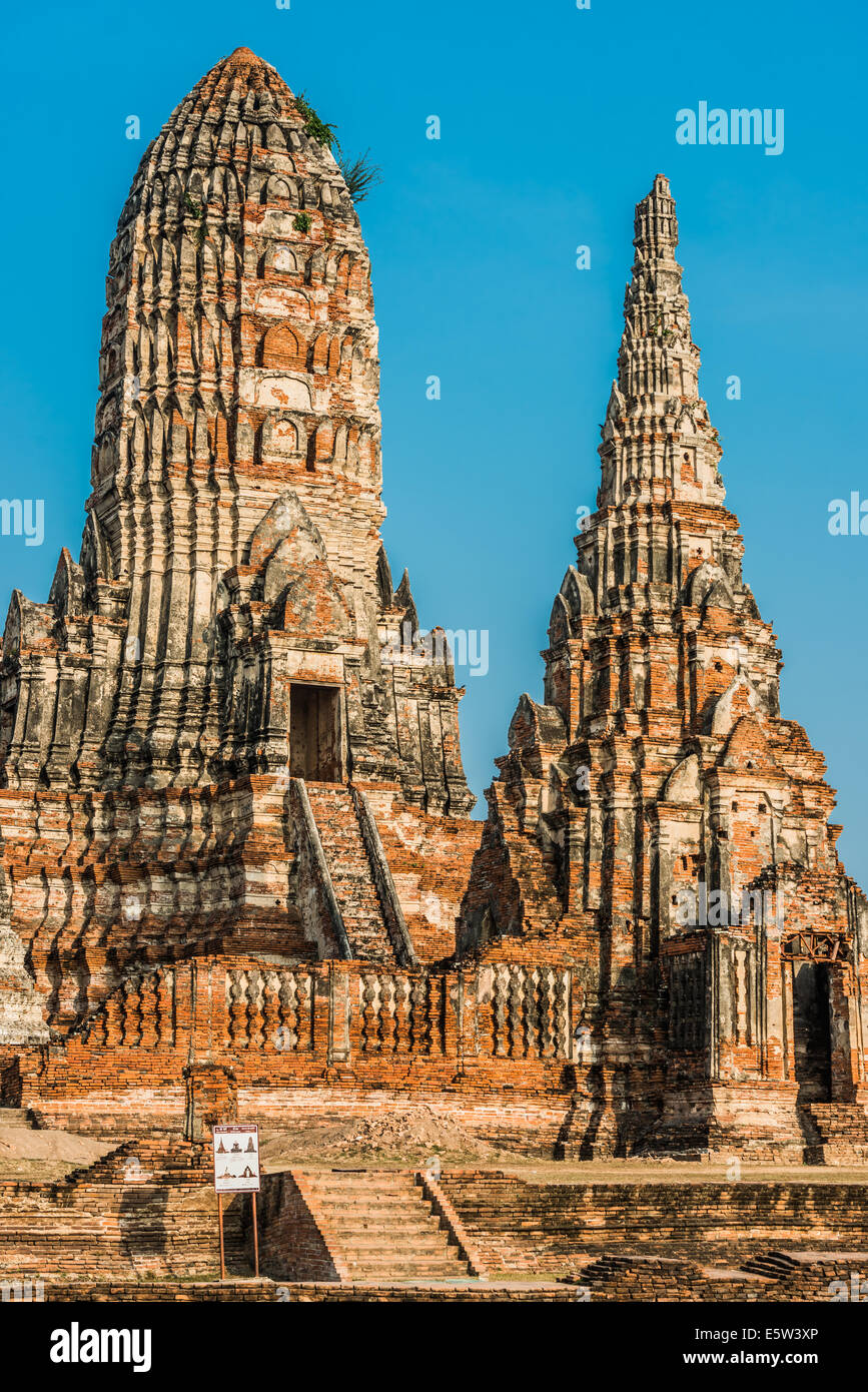 Temple Wat Chai Watthanaram Ayutthaya Bangkok Thaïlande Banque D'Images