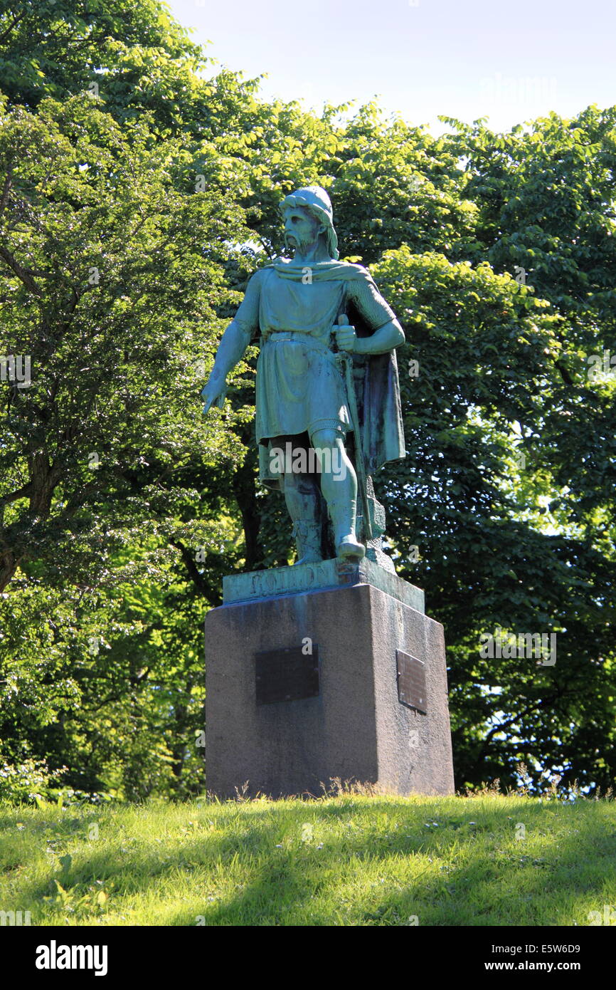 Statue de Rollon, Byparken, Ålesund, Sunnmøre, Møre og Romsdal, Vestlandet, Norvège, Scandinavie, Europe Banque D'Images