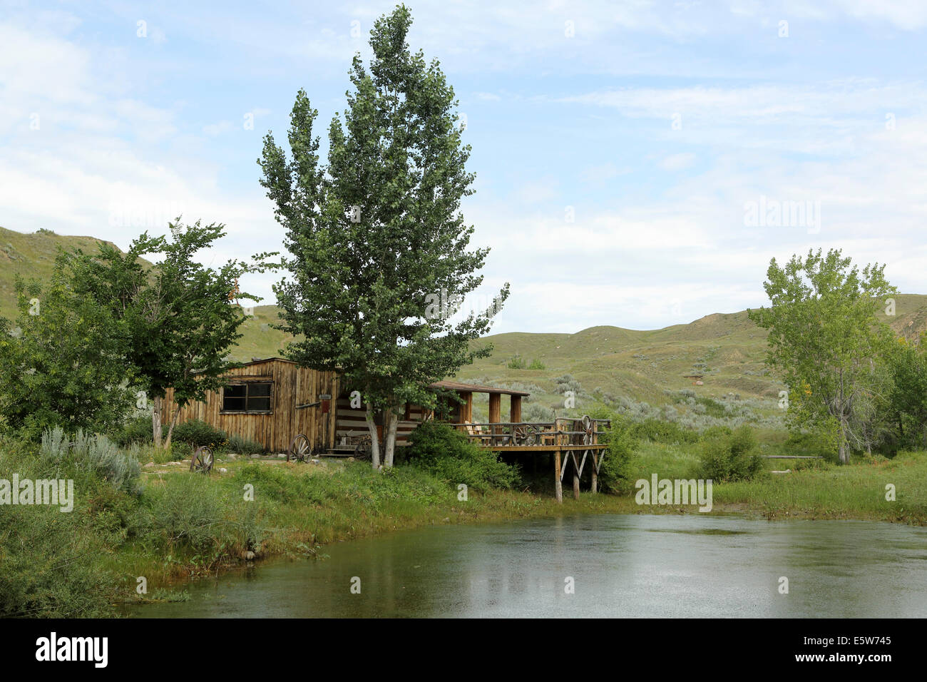 Le salon à la Reata ranch près de Kyle, Saskatchewan, Canada. Banque D'Images