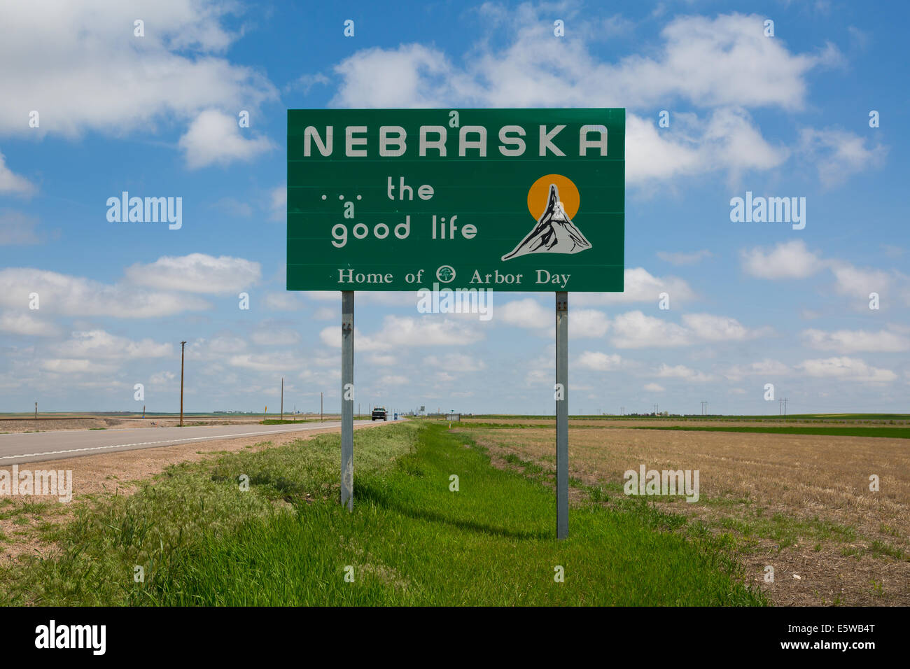 État du Nebraska welcome sign Banque D'Images