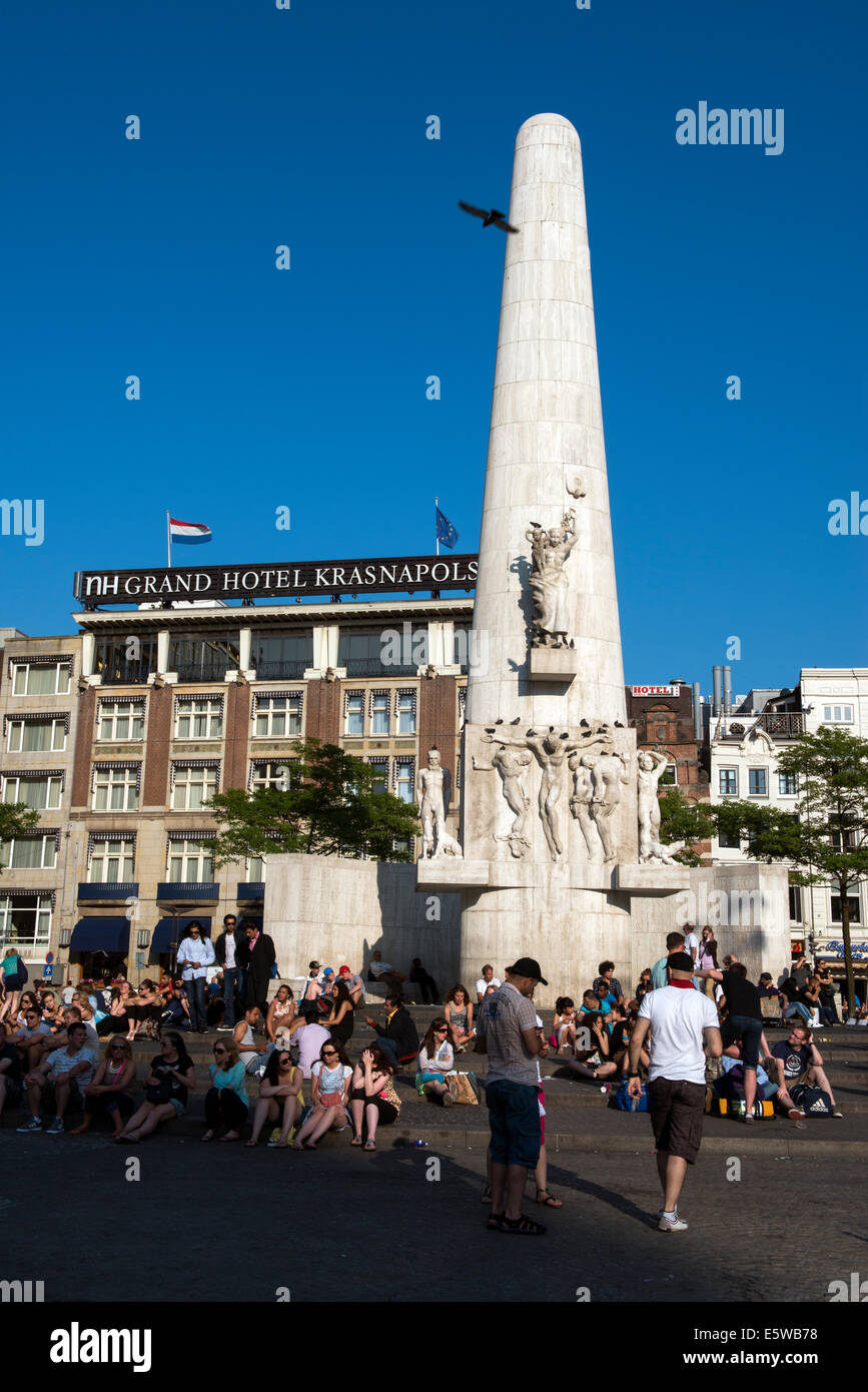 Monument national, Dam Square, Amsterdam, Pays-Bas Banque D'Images
