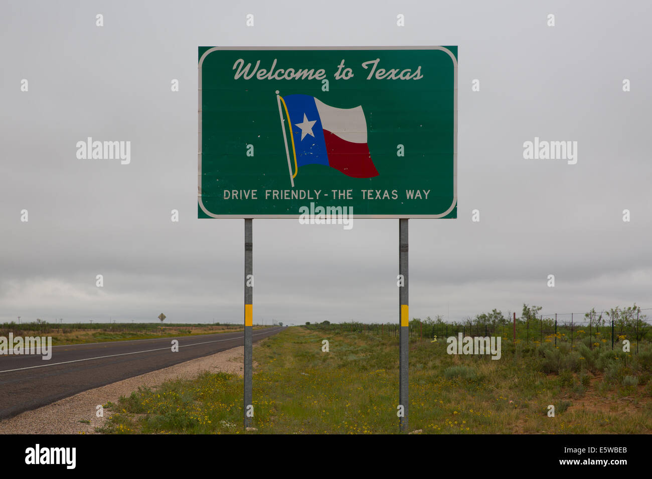 État du Texas welcome sign Banque D'Images
