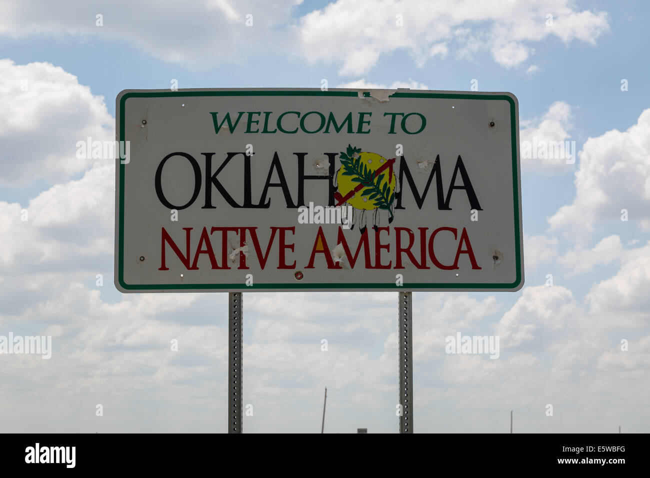 État de l'Oklahoma welcome sign Banque D'Images