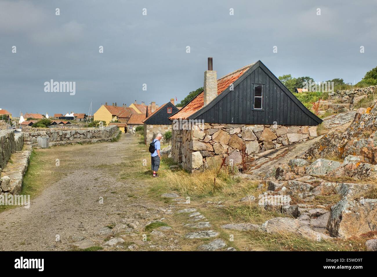 Le Danemark, l'île de Christianso 4e, Août 2014 Christianso est une partie de la petite Ertholme archipel sur la mer Baltique sur 10 mM sur l'est de Bornholm. Île est habitée par 90 personnes ond appartient au Ministère danois de la Défense. Apparence des bâtiments et de la nature est strictement protégée. Banque D'Images