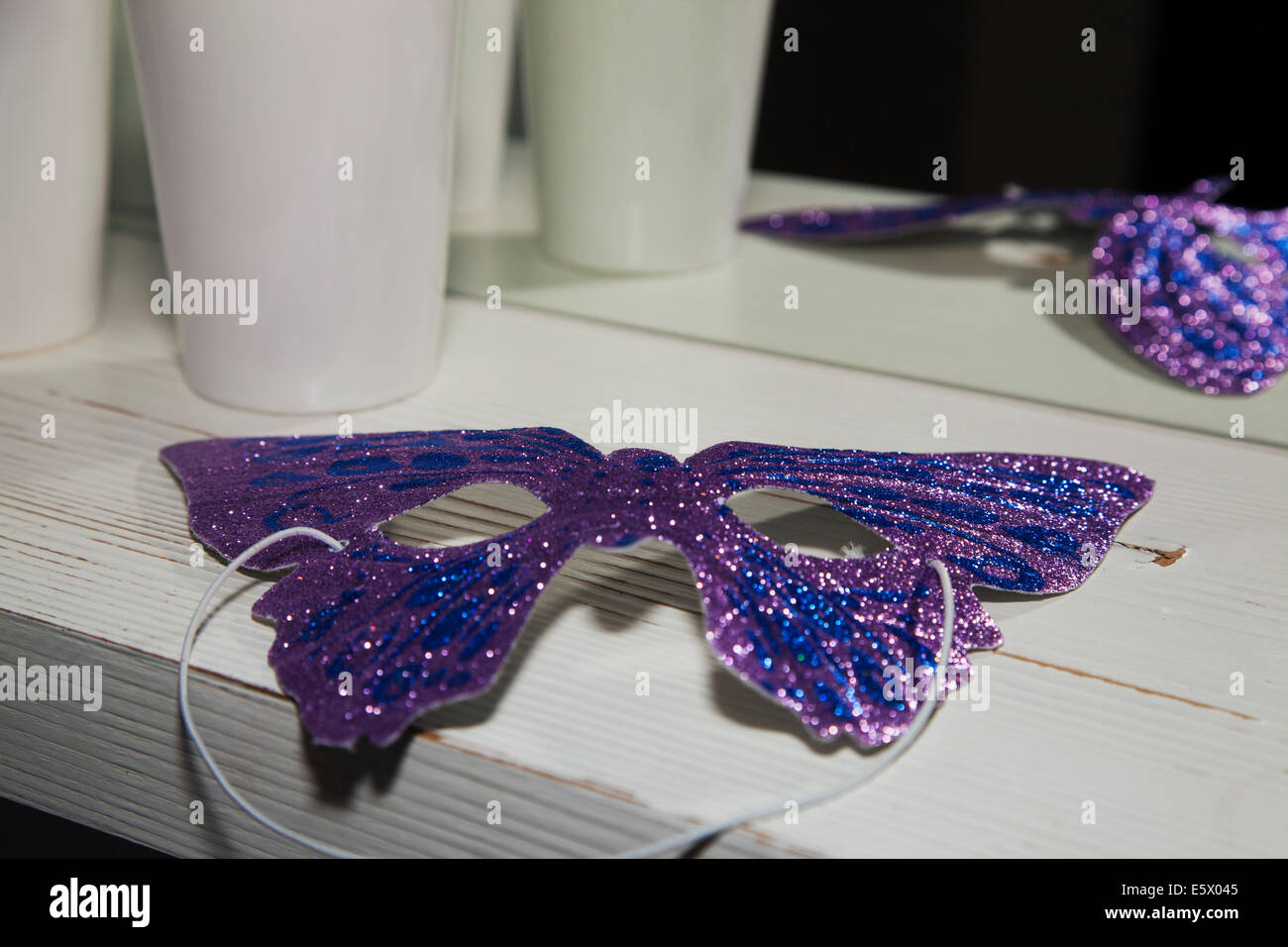Costume en forme de papillon masque parti Banque D'Images
