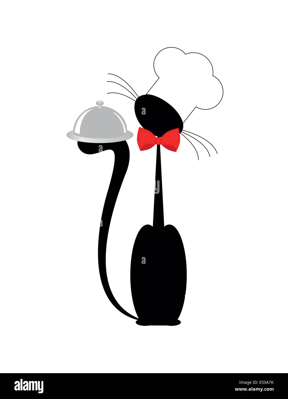 Une illustration d'un chat le cuisinier avec un bac Banque D'Images
