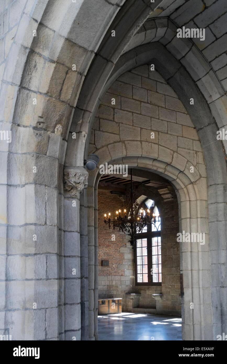 Hôtel de ville historique de Mons, Foto : Robert B. Fishman, 15.6.2014. Mons est la capitale européenne de la Culture 2015 Banque D'Images