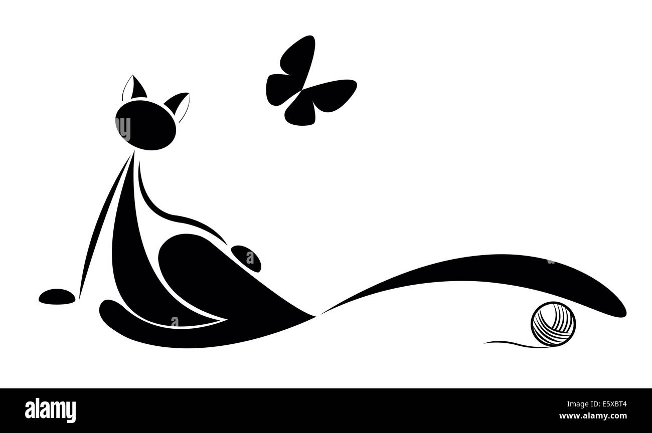 Silhouette De Chat Avec Papillon Pour Votre Conception Photo Stock Alamy Silhouette De Chat Avec Papillon Pour Votre Conception Photo Stock Alamy