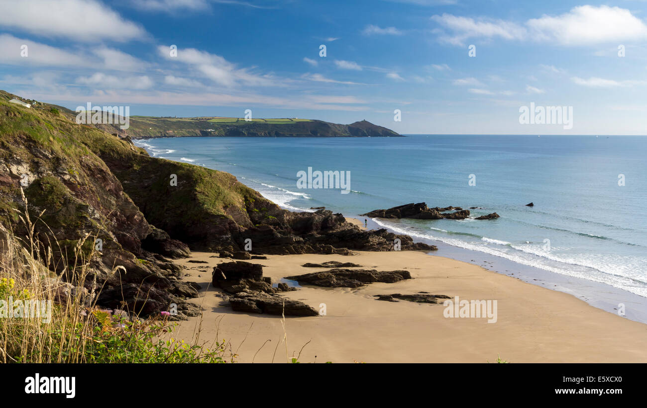 Spectaculaire littoral à Sharrow Point en Angleterre Cornwall Whitsand Bay UK Europe Banque D'Images