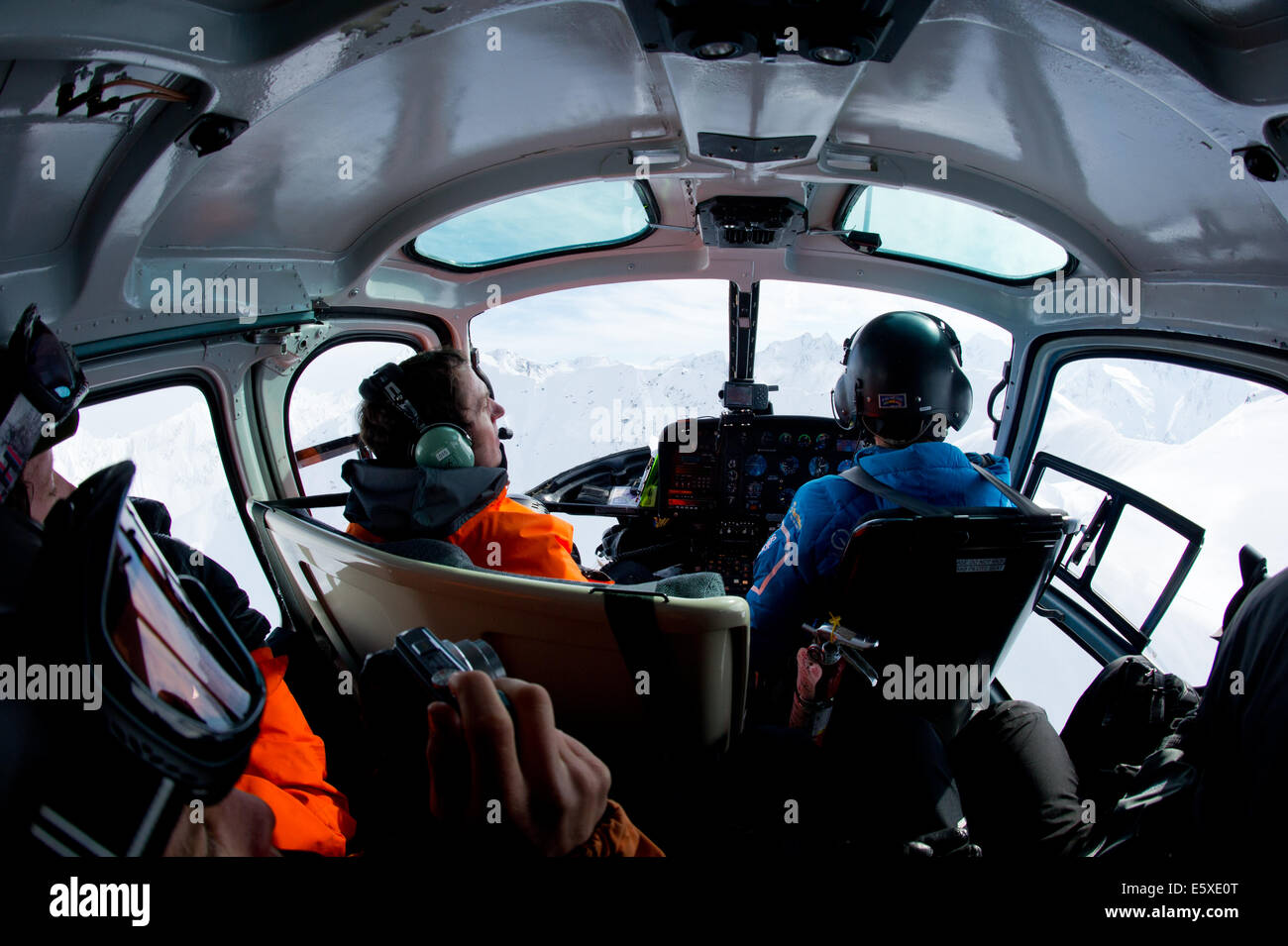 Poudre de Chugach Vol hélicoptère Guides, Girdwood, Alaska. Banque D'Images