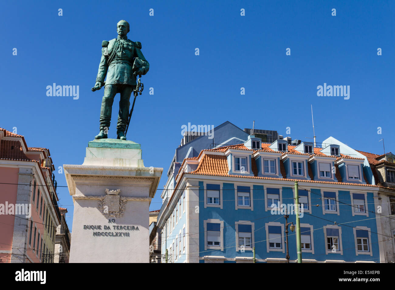 Vue de Cais do Sodré à Lisbonne, Portugal en fin d'après-midi ensoleillé un jour d'été Banque D'Images