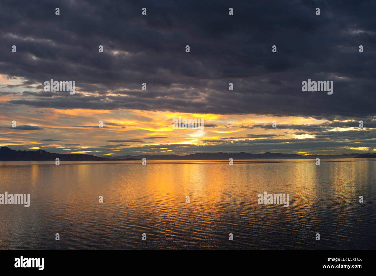 Scenic coucher du soleil à Antelope Island, Salt Lake City, Utah. Banque D'Images