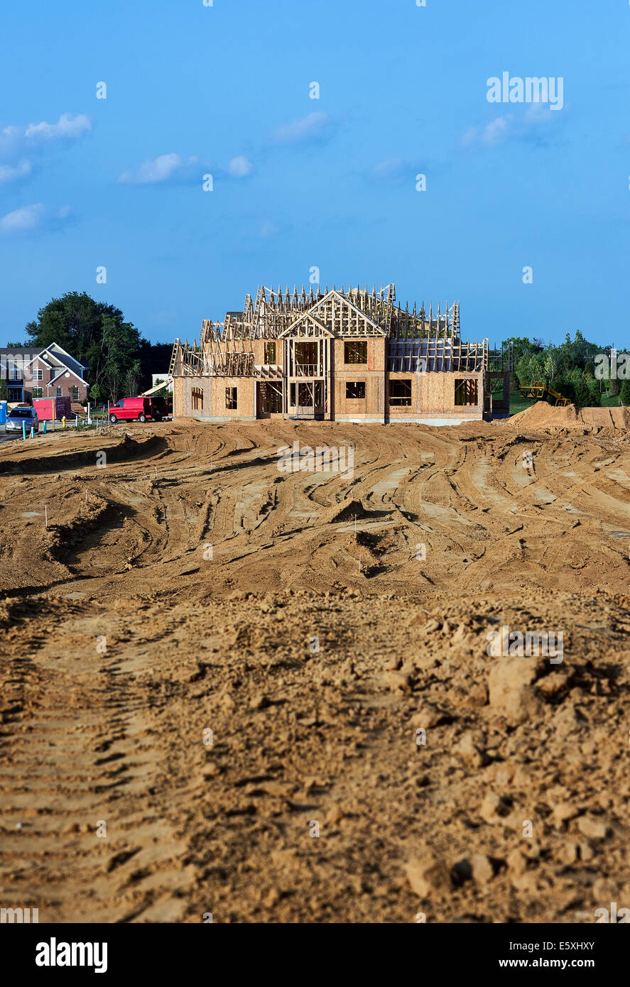 La construction de nouveaux logements, New Jersey, USA. Banque D'Images