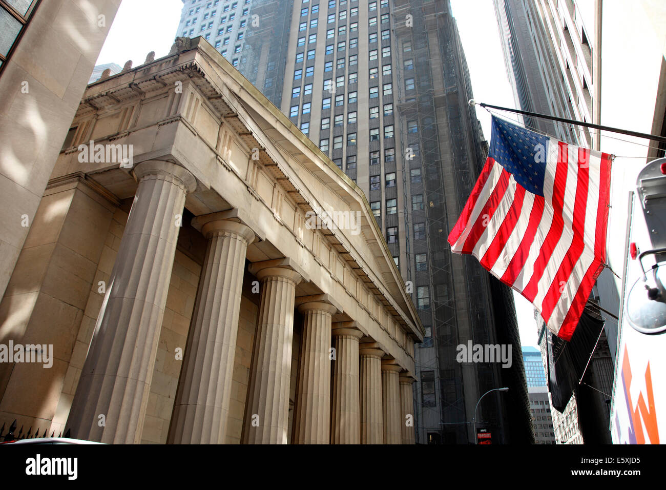 Federal Hall, Wall Street, Downtown, la ville de New York. Banque D'Images