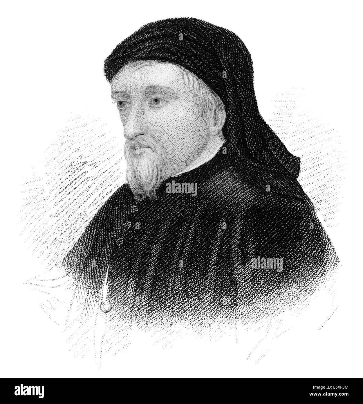 Portrait de Geoffrey Chaucer, ca. 1343 - 1400, Banque D'Images