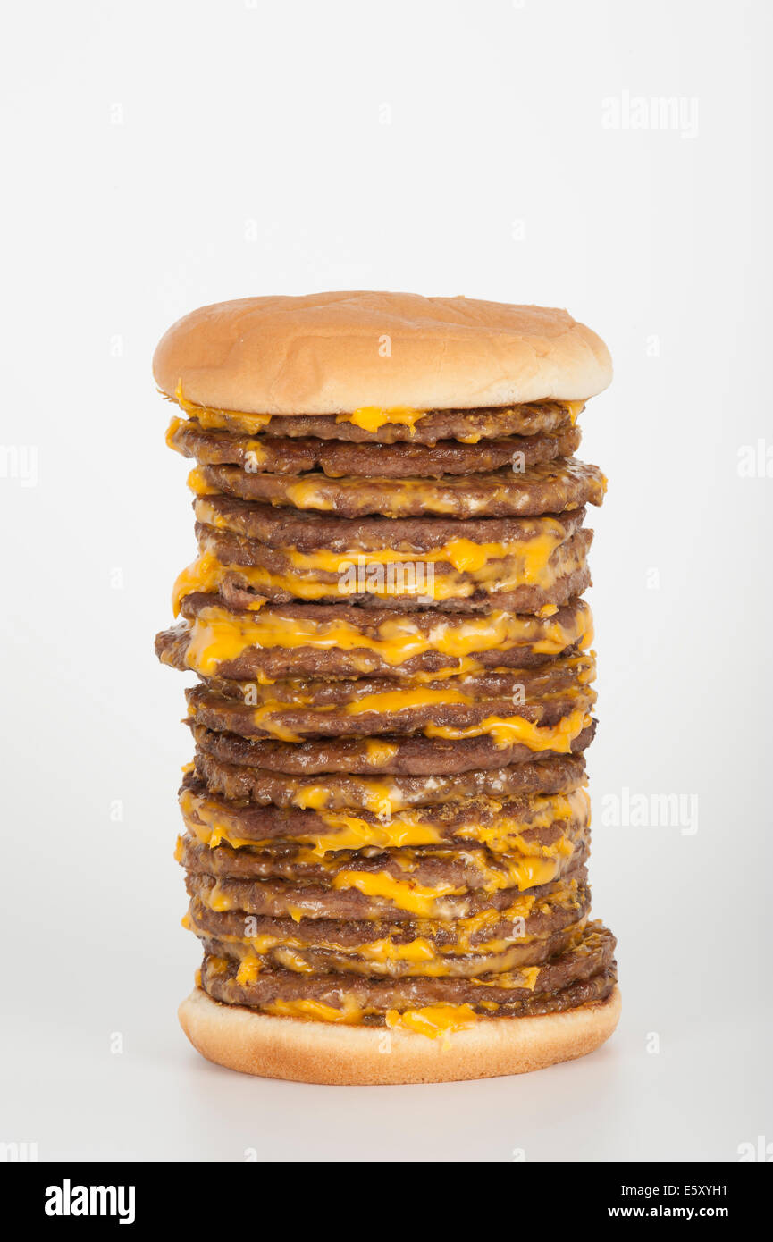 Cheese Burger Tower. Banque D'Images