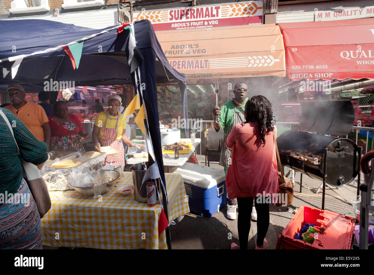 Marché de Brixton Food Banque D'Images