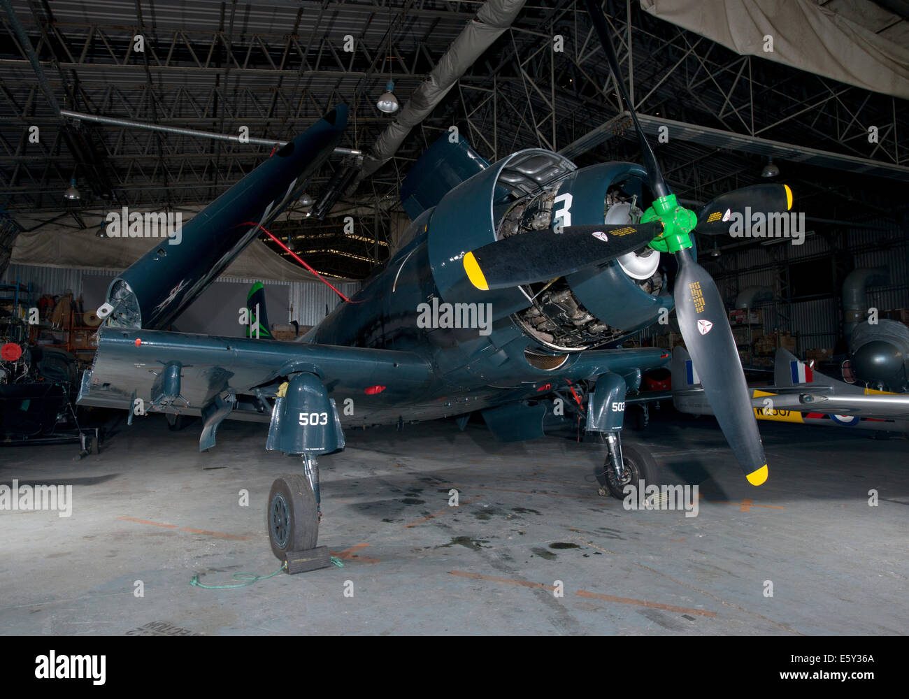 American World War 2 porte-avion de chasse Grumman Hellcat sur place Banque D'Images